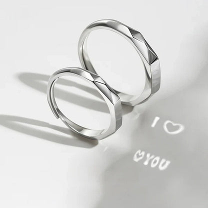 "I Love You" Projection Couple Rings {Silver}