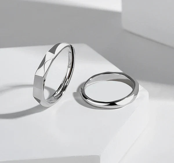 "I Love You" Projection Couple Rings {Silver}