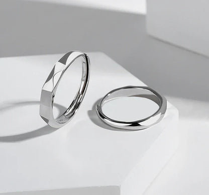 "I Love You" Projection Couple Rings {Silver}