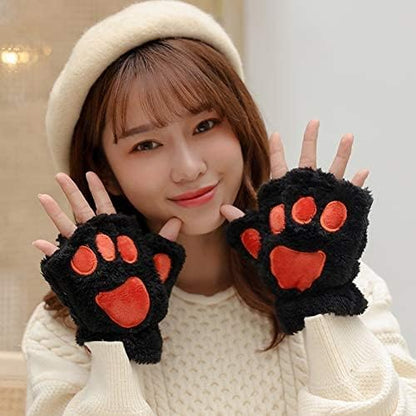 HEATED CAT PAW'S WINTER PLUSH GLOVES