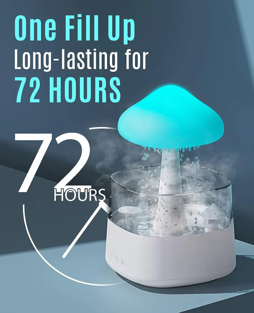 Rain Cloud Humidifier Water Drip Colors Night Light Mushroom Lamp