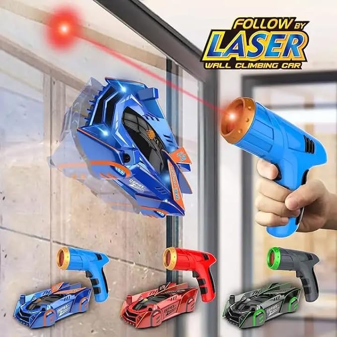 Gravity-Defying Wall Climbing Car Guided with Laser Light - Indoor Excitement for Kids.