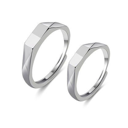 "I Love You" Projection Couple Rings {Silver}