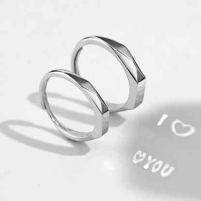 "I Love You" Projection Couple Rings {Silver}