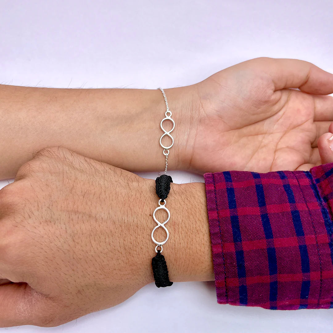 Pure 925 Silver Infinity Bracelet Combo