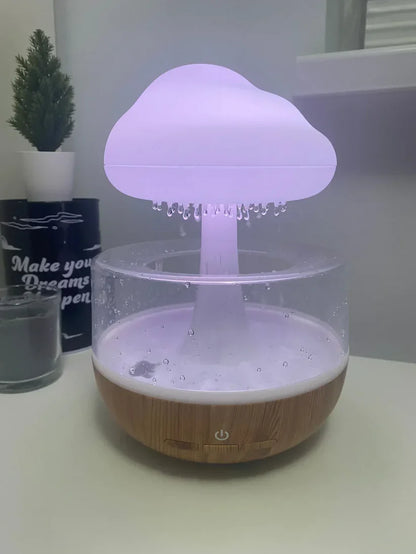 Rain Cloud Humidifier Water Drip Colors Night Light Mushroom Lamp