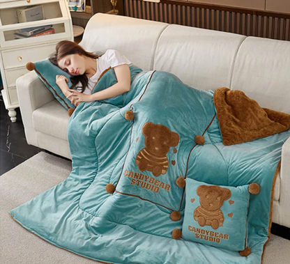 2 in 1 Plush Cushion Pillow Blanket