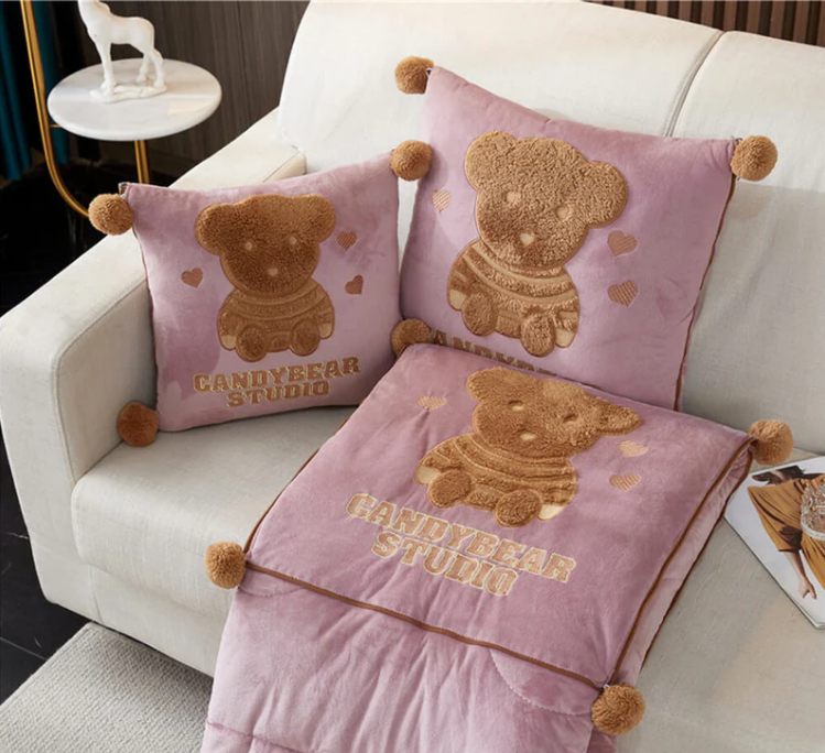 2 in 1 Plush Cushion Pillow Blanket