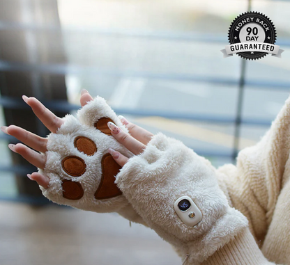 HEATED CAT PAW'S WINTER PLUSH GLOVES