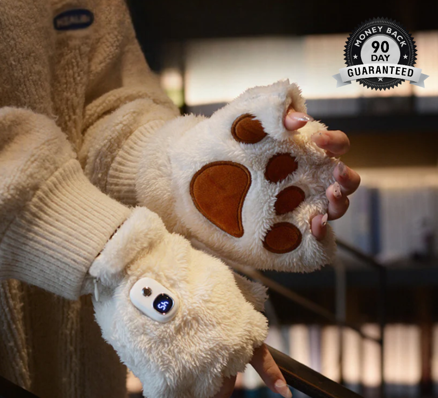 HEATED CAT PAW'S WINTER PLUSH GLOVES