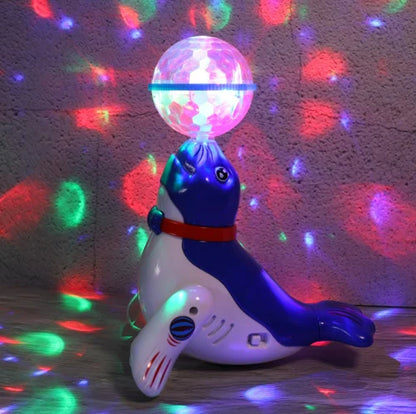 Electric Sea Lion with Cool Light Music Projection Lamp Toys