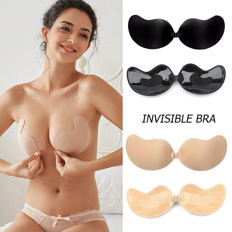 Reuseable Strapless Push Up Wire Free Stick On Invisible Bra