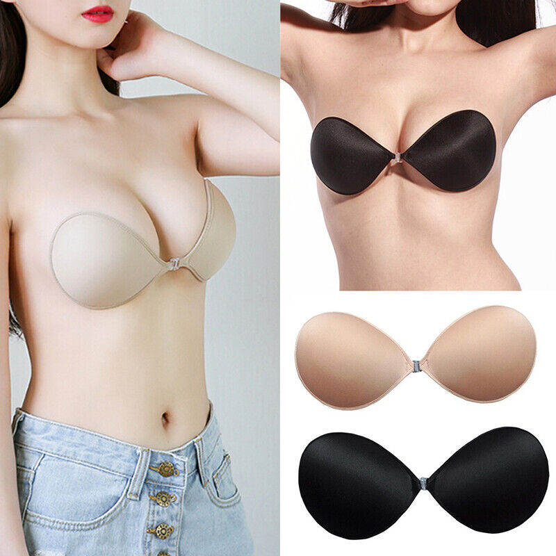 Reuseable Strapless Push Up Wire Free Stick On Invisible Bra